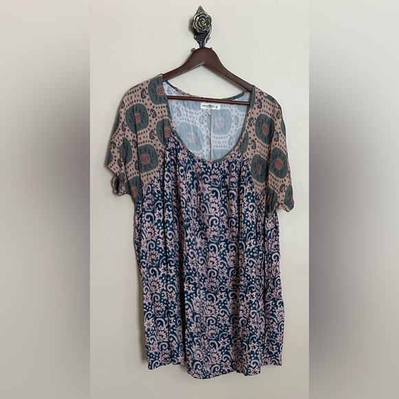 🌿 Natural Life Summer Mini Dress – Abstract Vines – NWT – Size Medium 🌿 - Picture 3 of 7